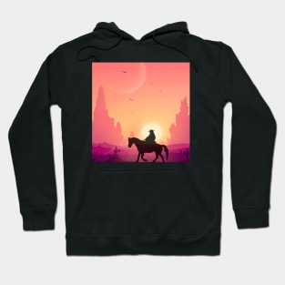 Cowboy on evening walk Hoodie